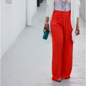 Zara Red Palazzo Pants